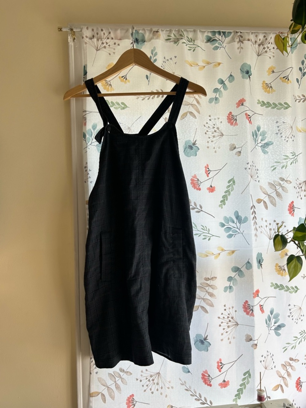 Frank & Oak Black Mini Pinafore Dress